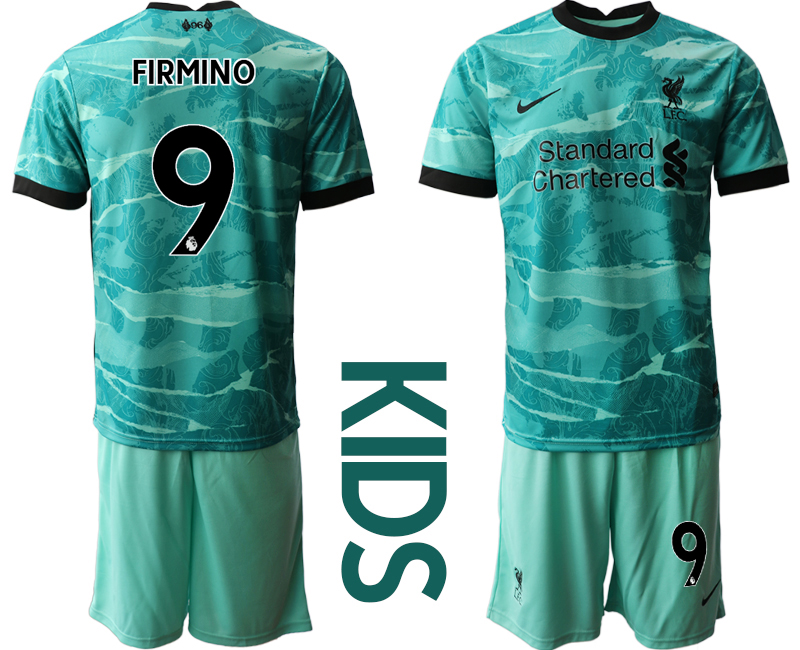 Youth 2020-2021 club Liverpool away #9 green Soccer Jerseys